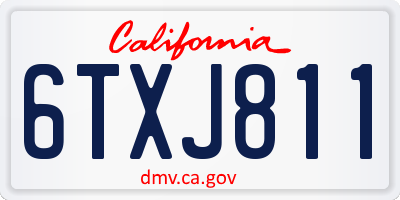CA license plate 6TXJ811