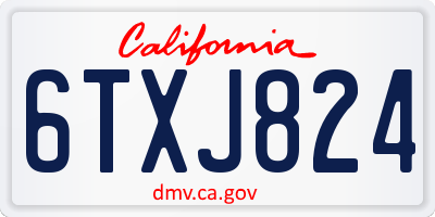 CA license plate 6TXJ824