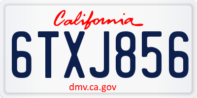 CA license plate 6TXJ856