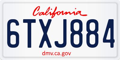 CA license plate 6TXJ884