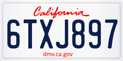 CA license plate 6TXJ897