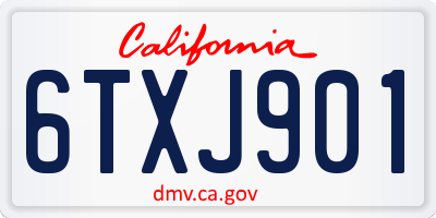 CA license plate 6TXJ901