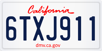 CA license plate 6TXJ911