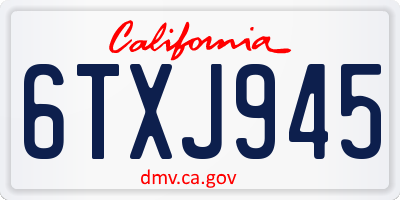 CA license plate 6TXJ945