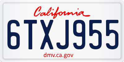 CA license plate 6TXJ955