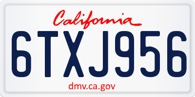 CA license plate 6TXJ956