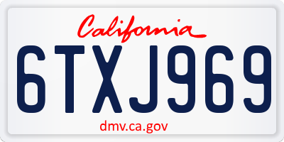 CA license plate 6TXJ969