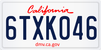 CA license plate 6TXK046