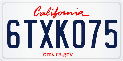 CA license plate 6TXK075