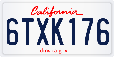 CA license plate 6TXK176