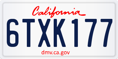 CA license plate 6TXK177