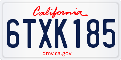 CA license plate 6TXK185