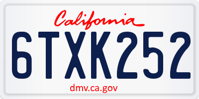 CA license plate 6TXK252