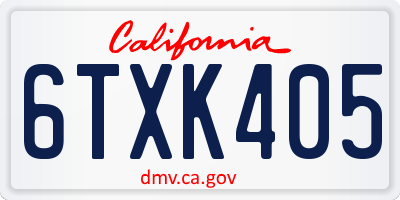 CA license plate 6TXK405