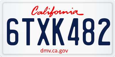 CA license plate 6TXK482