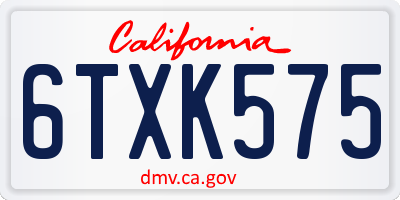 CA license plate 6TXK575