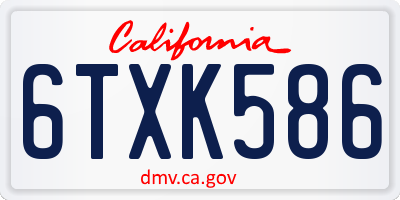 CA license plate 6TXK586