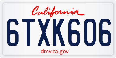CA license plate 6TXK606