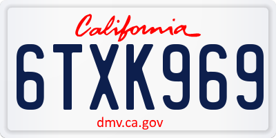 CA license plate 6TXK969