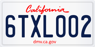 CA license plate 6TXL002