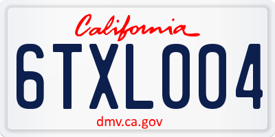 CA license plate 6TXL004