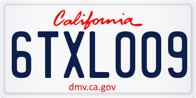 CA license plate 6TXL009