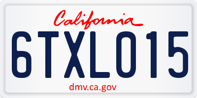 CA license plate 6TXL015