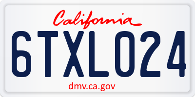 CA license plate 6TXL024