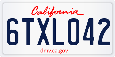 CA license plate 6TXL042