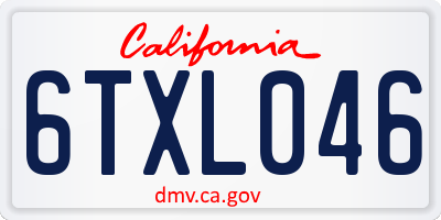 CA license plate 6TXL046