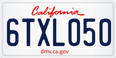 CA license plate 6TXL050
