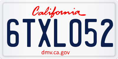 CA license plate 6TXL052