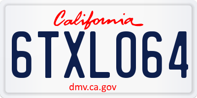 CA license plate 6TXL064