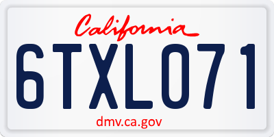 CA license plate 6TXL071