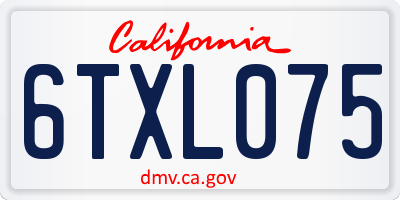 CA license plate 6TXL075