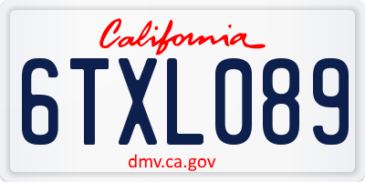 CA license plate 6TXL089
