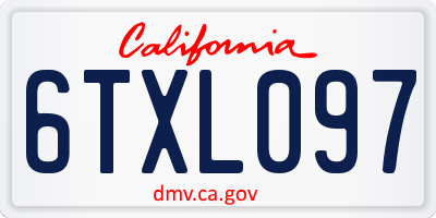 CA license plate 6TXL097