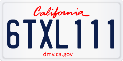 CA license plate 6TXL111