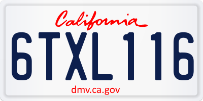 CA license plate 6TXL116