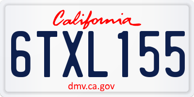 CA license plate 6TXL155