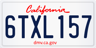 CA license plate 6TXL157