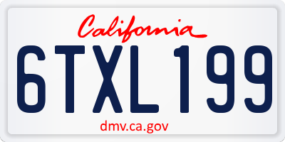 CA license plate 6TXL199