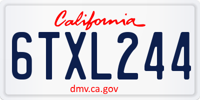 CA license plate 6TXL244