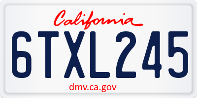 CA license plate 6TXL245