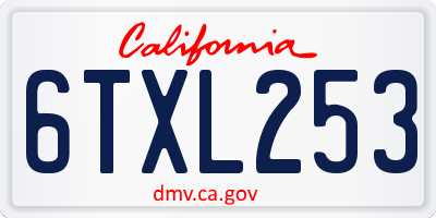 CA license plate 6TXL253