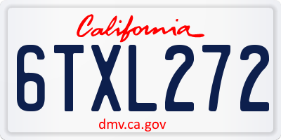 CA license plate 6TXL272