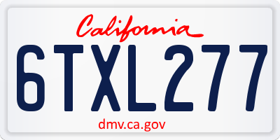 CA license plate 6TXL277