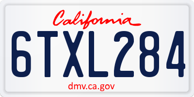 CA license plate 6TXL284