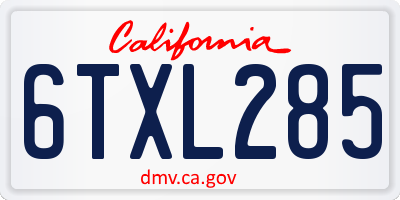 CA license plate 6TXL285