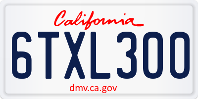 CA license plate 6TXL300
